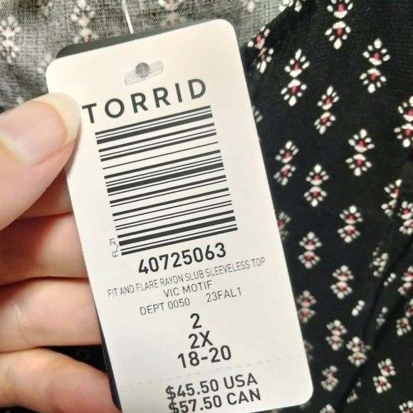 NWT Torrid Fit And Flare Sleeveless Top - Picture 3 of 7